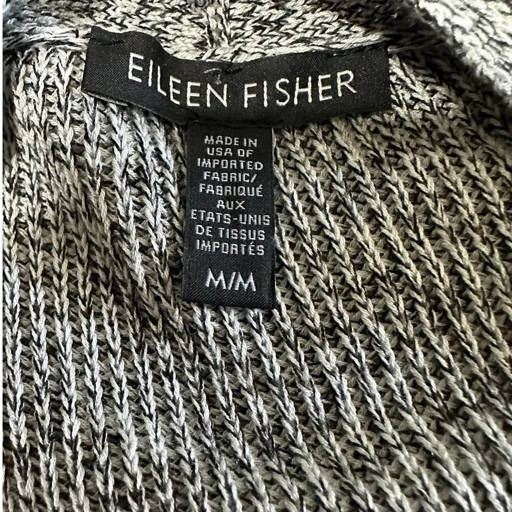 Eileen Fisher Open Front Long Cardigan M Soft Minimalist Duster Sweater